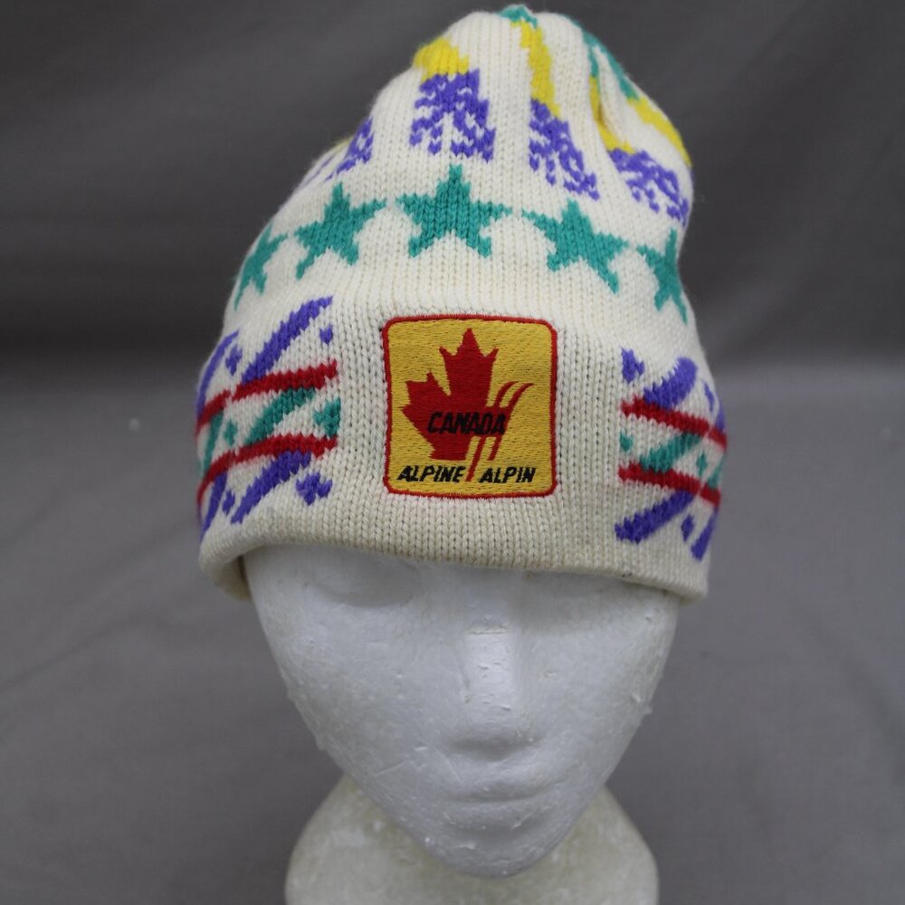 Vintage Toque - Alpine Skiing Canada Merkley Sportswear - Adult Stretch Fit
